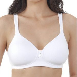 Vanity Fair 'Radiant' White Wireless Adjustable Strap Comfort Bra Sz 38B